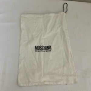 Moschino White Canvas Dust Bag with Black Logo
